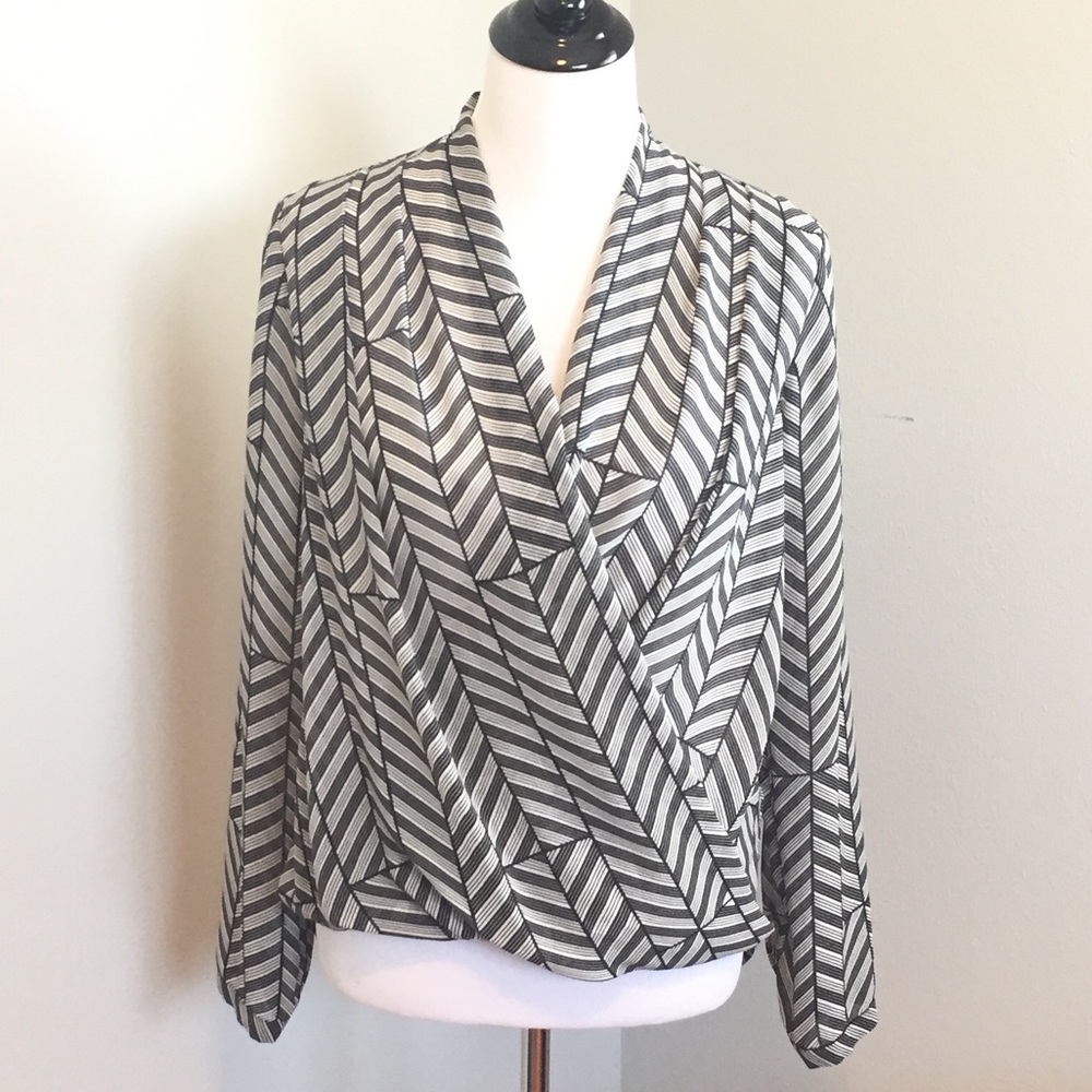 H&M cross front long sleeve top
